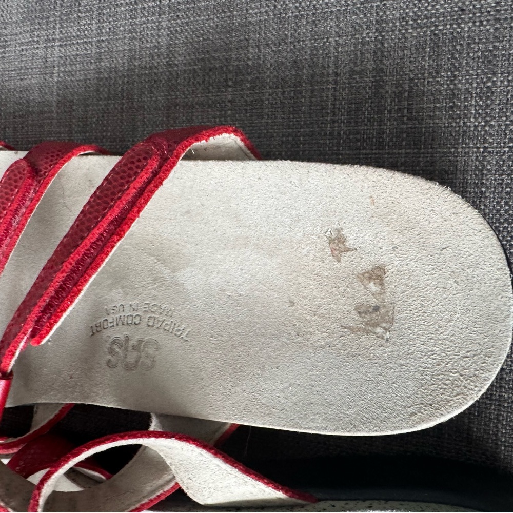 SAS Red Strappy Sandals - Picture 5 of 7